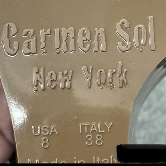 Carmen Sol Tonino Studded Wedge Sandals, Made in Italy, USA Size 8, Size 38 - Picture 6 of 6